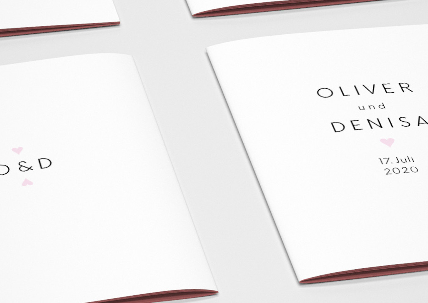 Geschenkkarte HOCHZEIT OLIVER UND DENISA 2020 Design, Layout, Satz, Reinzeichnung, Bildbearbeitung HOCHZEIT OLIVER UND DENISA Geschenkkarte